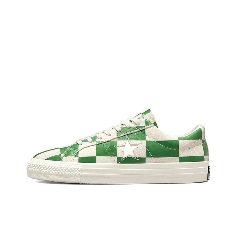 Converse Skateboard Shoes Unisex Low Top White/Green 172353C - Image 1