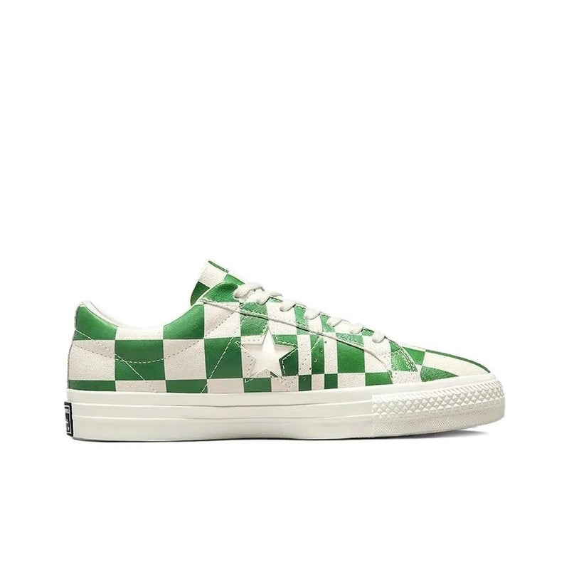 Converse Skateboard Shoes Unisex Low Top White/Green 172353C - Image 3