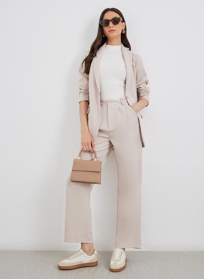 Take Two Solid Longline Blazer and Wide Leg Pants Co-Ods - Image 1