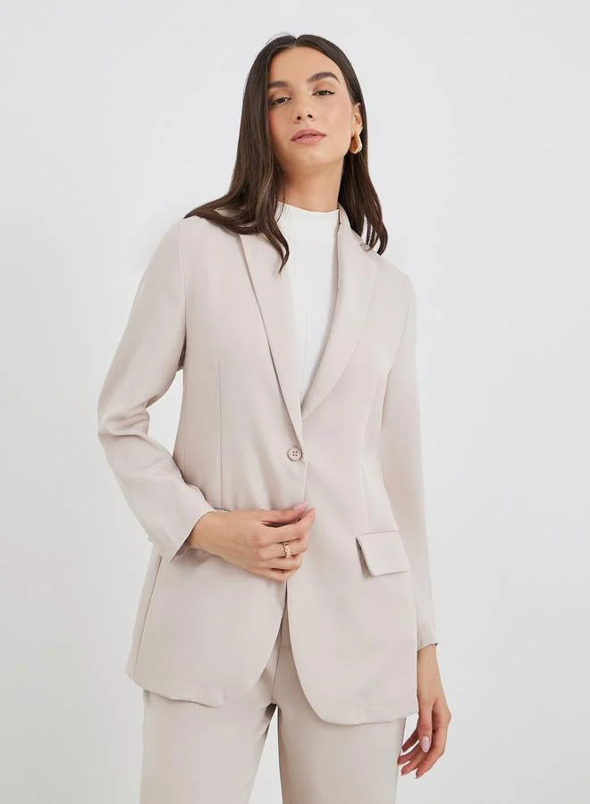 Take Two Take Two Solid Longline Blazer and Wide Leg Pants Co-Ods