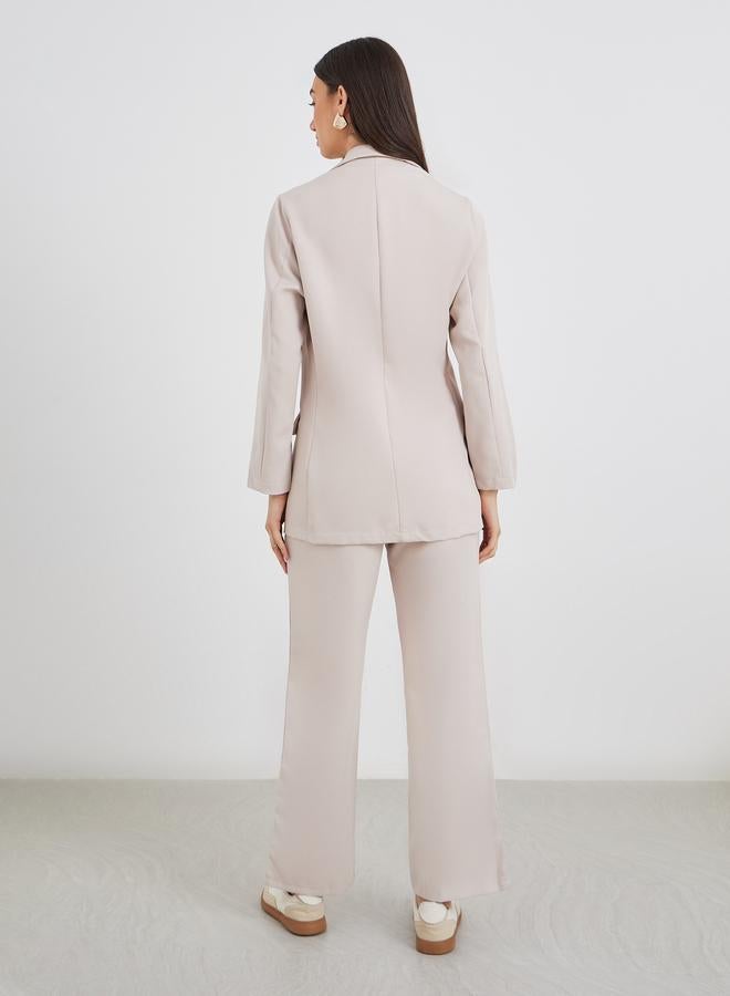 Take Two Solid Longline Blazer and Wide Leg Pants Co-Ods - Image 5