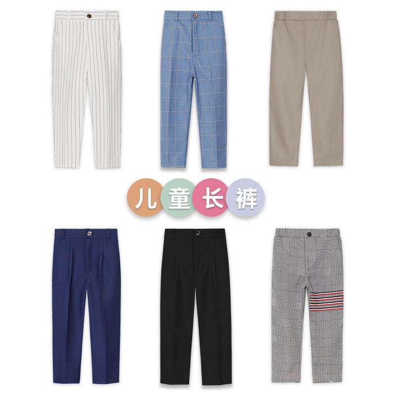 Boys' Trousers Children'S Single Pants Summer Student Performance Host Piano Dress Suit Pants One-Piece Delivery - Image 2