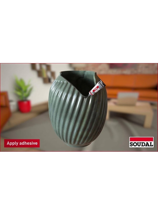 Soudal Ultra Repair Adhesive, Transparent Waterproof SMX Hybrid Polymer, Flexible All-Materials Bonding - Image 2