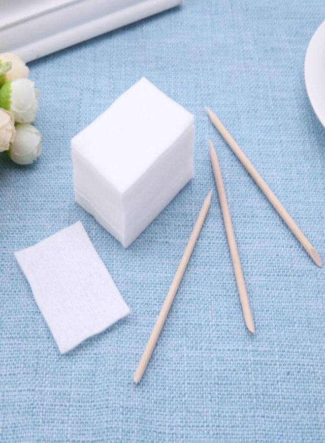 900pcs Nail Cotton Wipes UV Gel Nail Tips Polish Remover Cleaner Lint Paper Pad +100pcs Wood Sticks Cuticle Pusher Care Tools - Image 5
