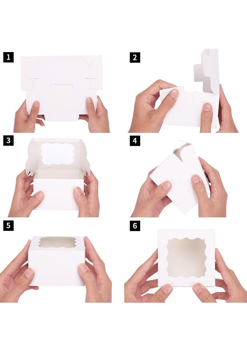 4x4x2.5 بوصة مربع الخبز الأبيض ، الشوكولاته ، الفراولة ، الوجبات الخفيفة ، ماكارون ، الخ ( 60 / 100 قطعة ) - Image 5