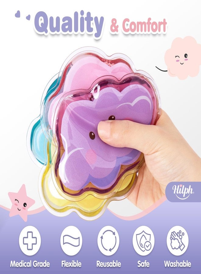 هيلف كمادات ثلج للأطفال من هيلف، كمادات ثلج قابلة لإعادة الاستخدام للأطفال الصغار، كمادات جل ملونة ساخنة وباردة لتخفيف آلام الأطفال والرضع، والكدمات، والإسعافات الأولية، عبوة من 4 قطع - Image 3