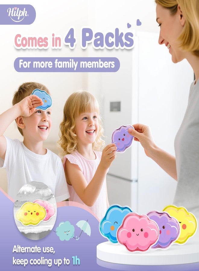 هيلف كمادات ثلج للأطفال من هيلف، كمادات ثلج قابلة لإعادة الاستخدام للأطفال الصغار، كمادات جل ملونة ساخنة وباردة لتخفيف آلام الأطفال والرضع، والكدمات، والإسعافات الأولية، عبوة من 4 قطع - Image 4