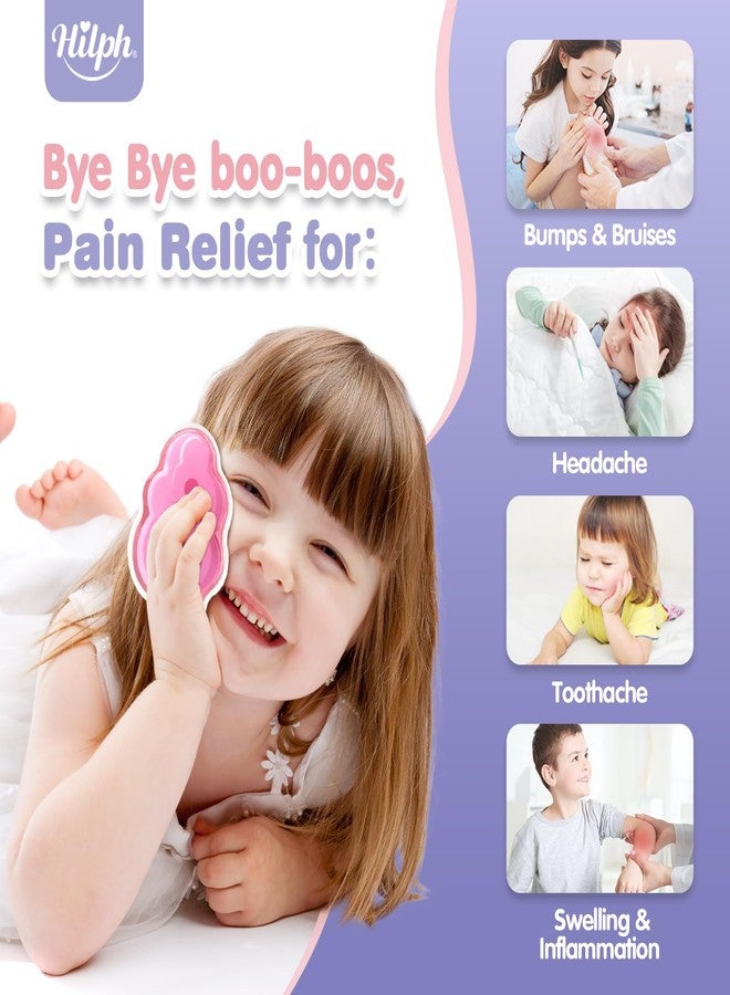 هيلف كمادات ثلج للأطفال من هيلف، كمادات ثلج قابلة لإعادة الاستخدام للأطفال الصغار، كمادات جل ملونة ساخنة وباردة لتخفيف آلام الأطفال والرضع، والكدمات، والإسعافات الأولية، عبوة من 4 قطع - Image 2