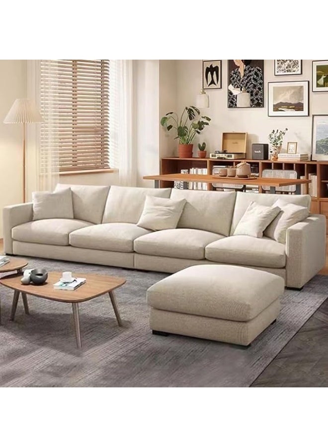 Poppins Home Poppins HOME Modern Couch Simple Sofa Minimalist Special Down White Sofa Designs Sofa Set Furniture Living Room - Image 1