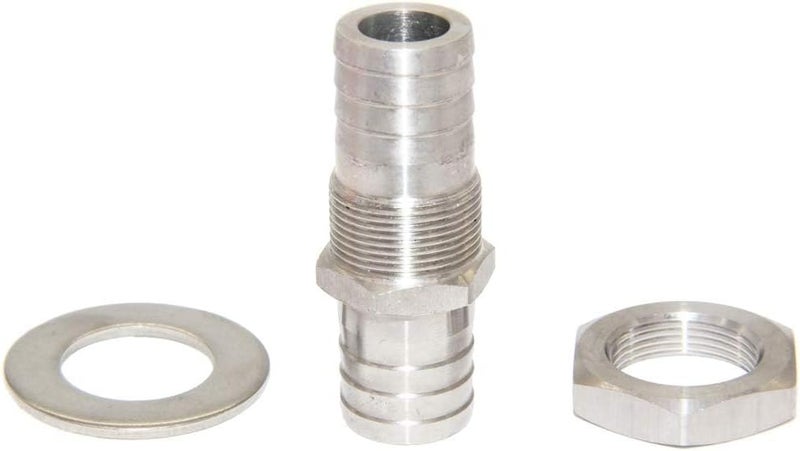 beduan 1/2" Hose Barb Thru-Bulk Bulkhead Straight Hex Union Stainless Steel Fitting(Pack of 2) - Image 2