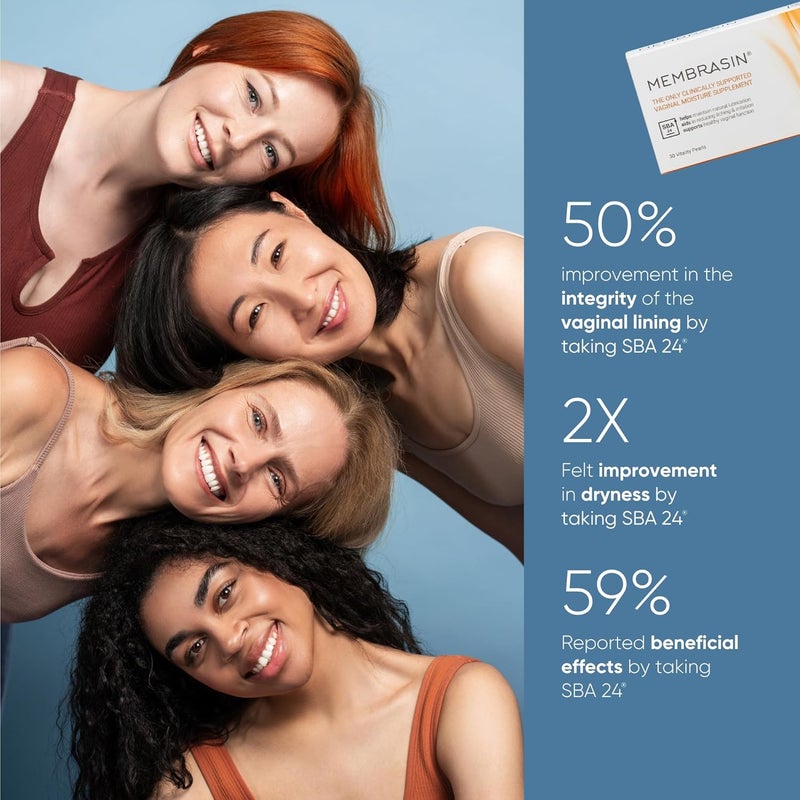 Membrasin Vaginal Moisture Support Vitality Pearls Menopause Supplement for Vaginal Dryness  Itch EstrogenFree Supplement 100 Natural Formula Made with Sea Buckthorn Oil 30 Oral Softgels - Image 2