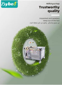 بيبو سرير الطفل 4 في 1، مع طاولة تغيير، قابلة للتعديل مع رف تخزين سعة كبيرة وألعاب للأطفال.  - Image 4