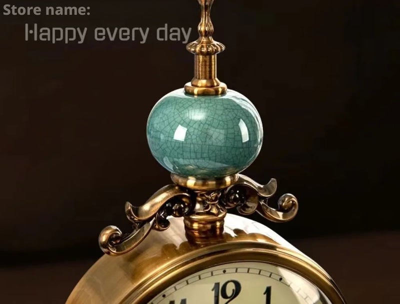 JuTongGuoJi Quartz Desk Clock - Ceramic Retro Design - Image 5