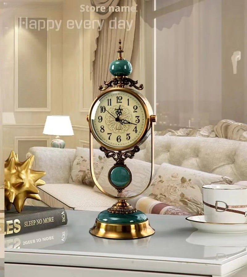 JuTongGuoJi Quartz Desk Clock - Ceramic Retro Design - Image 3
