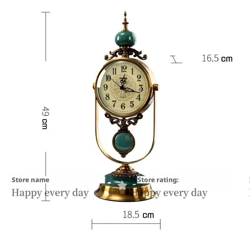 JuTongGuoJi Quartz Desk Clock - Ceramic Retro Design - Image 2