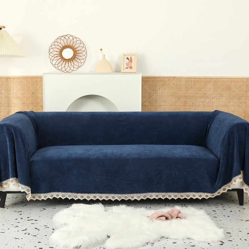 Four Seasons Universal Waterproof Solid Color Cut Velvet Sofa Cover Towel Factory Simple Non-Slip Anti-Urine Anti-Dirty Sofa Towel Cover - Image 1