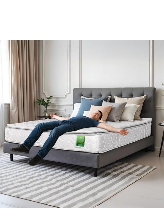 EASELIVING Orthopedic Pillow Top Mattress – 180x200x24 cm | Medium Firm Innerspring with Spine & Pressure Relief Support | Plush Pillowtop Comfort, Non-Flip Design & Breathable Fabric for Restful Sleep - Image 1