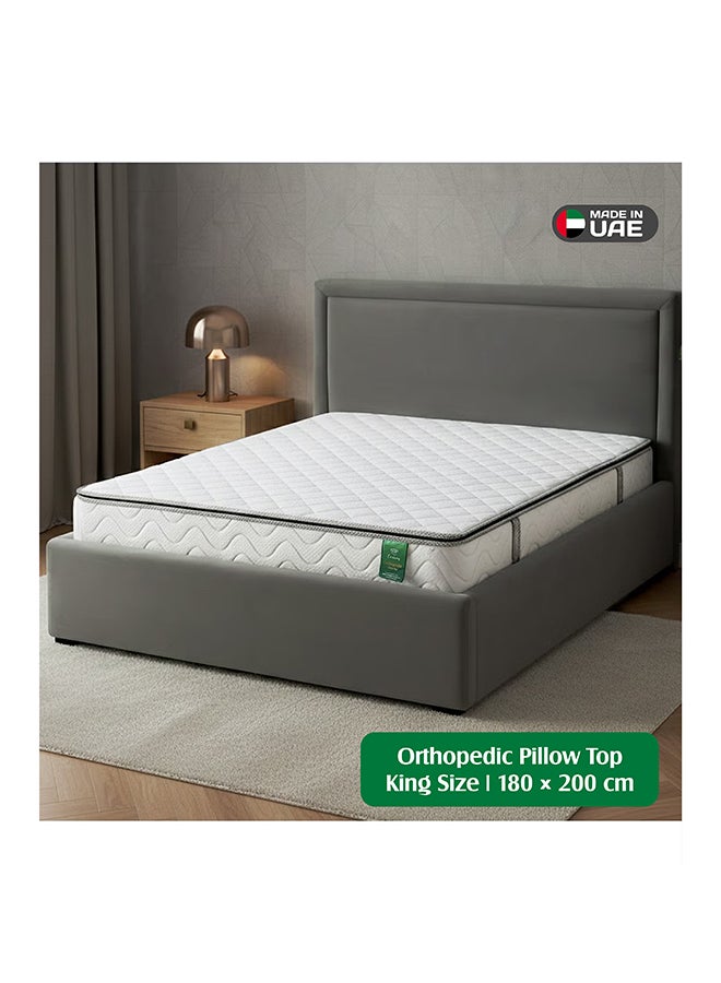EASELIVING Orthopedic King Mattress - 24 cm Medium Firm Pillow Top Mattress | Bonnell Spring Mattress with Breathable Fabric | Spine Support for Pressure Relief | 5-Year Warranty (180x200 cm) - Image 1