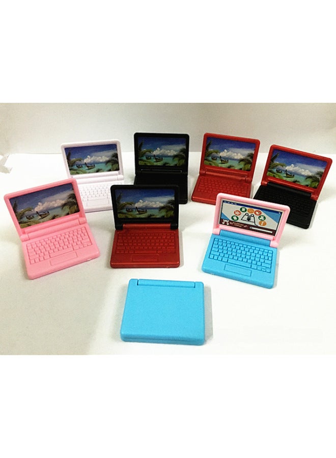 Miniature Office Doll Notebook Computer Accessories Handheld Shrink Food Play Model Toy Foldable 6.1g-Color:White.-Height:Size: 4.3*3.5*0.7cm  - Image 2