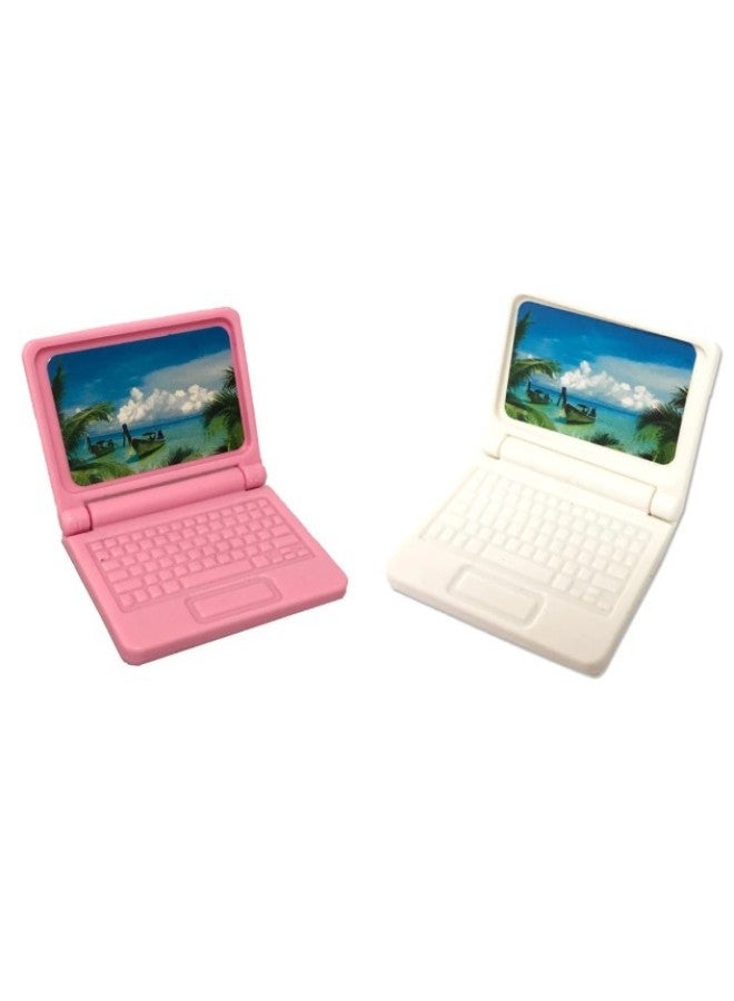 Miniature Office Doll Notebook Computer Accessories Handheld Shrink Food Play Model Toy Foldable 6.1g-Color:White.-Height:Size: 4.3*3.5*0.7cm  - Image 5