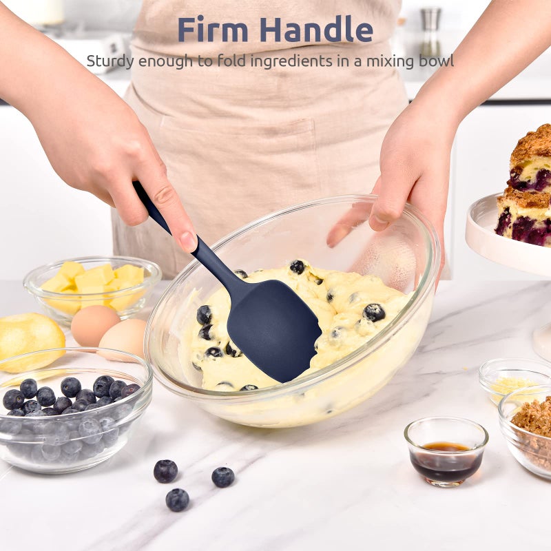 U-Taste Heat Resistant Silicone Spoon Spatula: U-Taste 600ÂºF High Heat Flexible 11.38in Silicon Mixing Stirring Cooking Scraping Baking Bowl Scraper Seamless Spreader for Nonstick Cookware (Midnight Blue) - Image 5