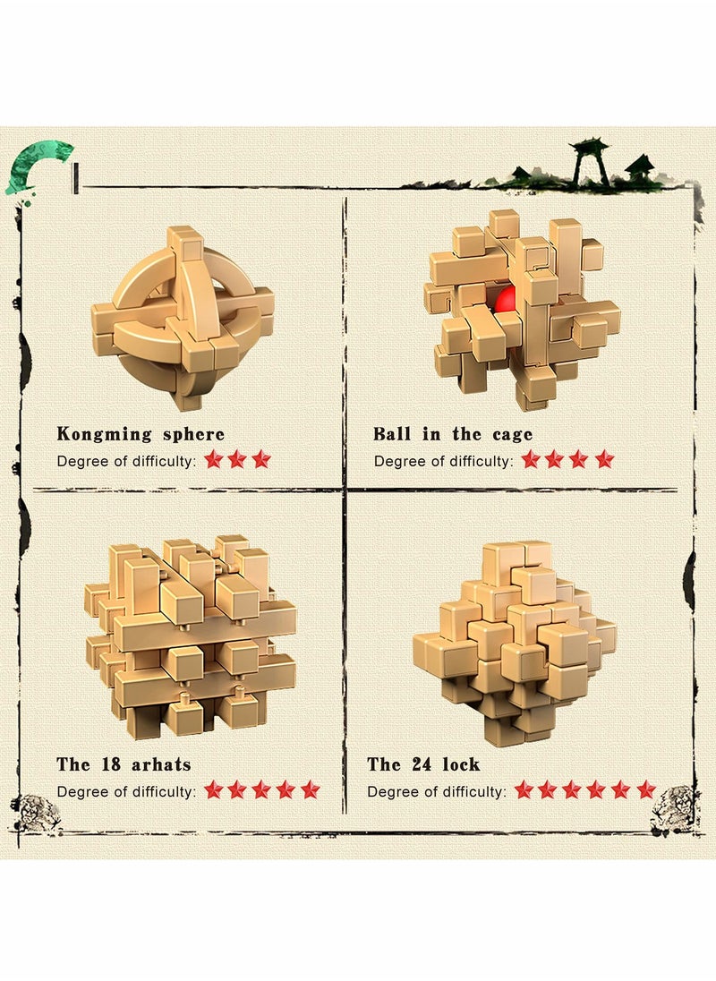 Generic - Upgraded 3D Brain Teaser Puzzle - Kongming 24 Lock, Eco-Friendly Logic Game for Kids & Adults, Durable Handheld Disentanglement Toy, Perfect for Family Fun and Cognitive Development - Image 1