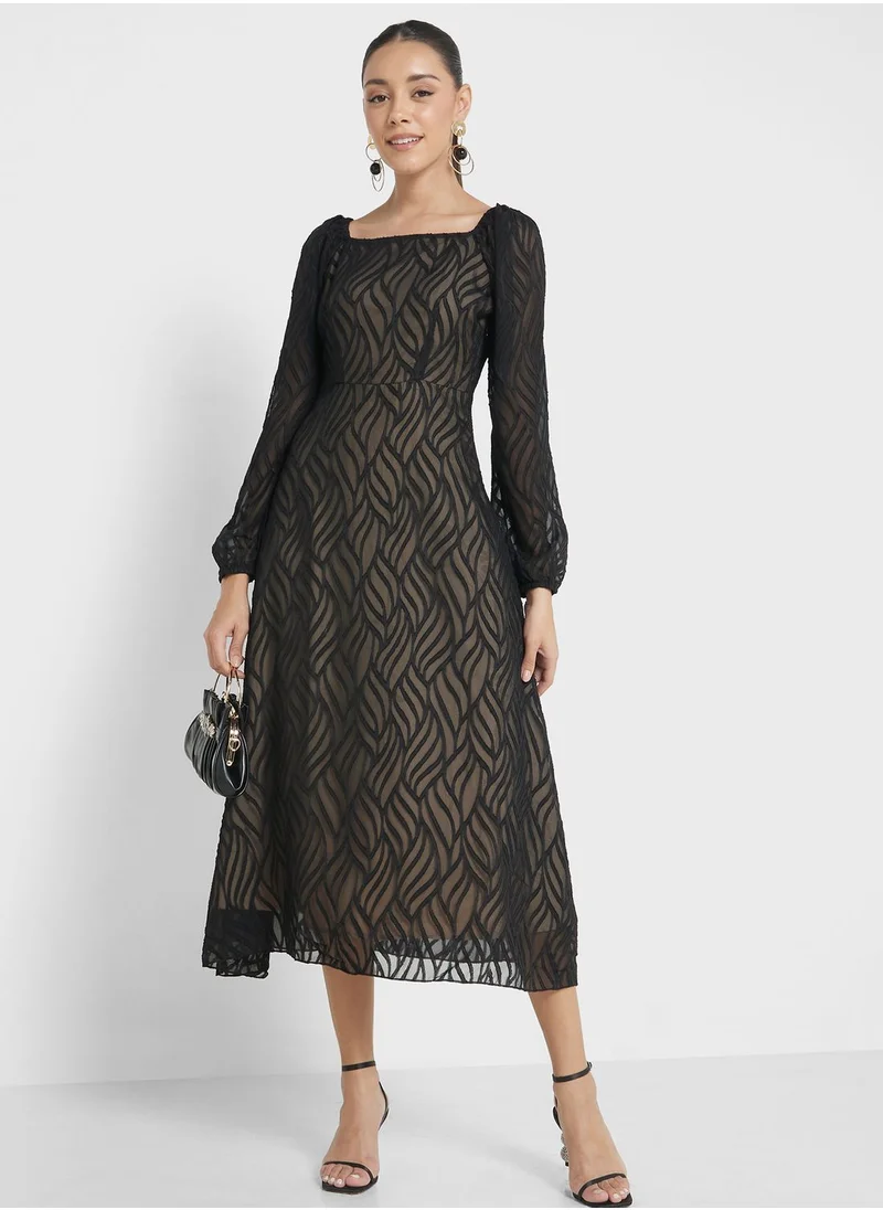 ELLA Puff Sleeve Lace Dress