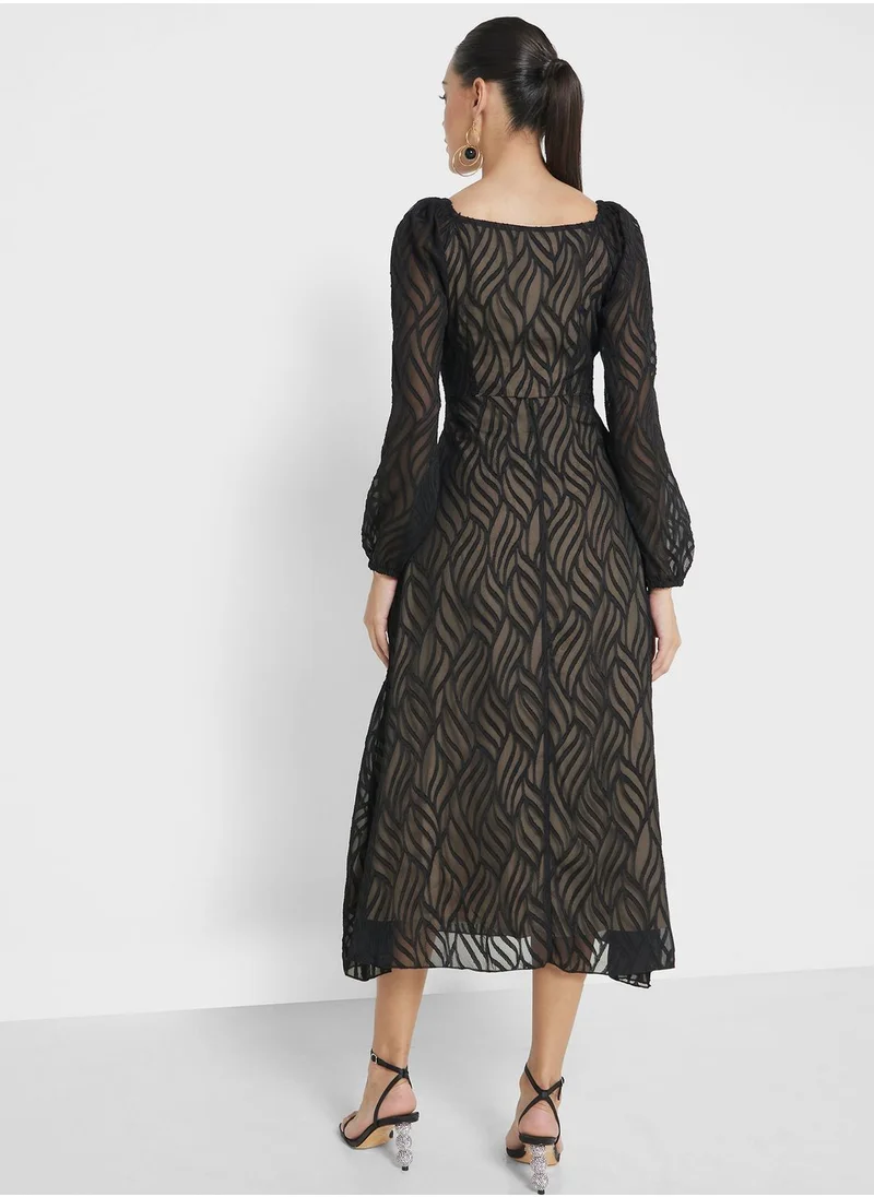 ELLA Puff Sleeve Lace Dress