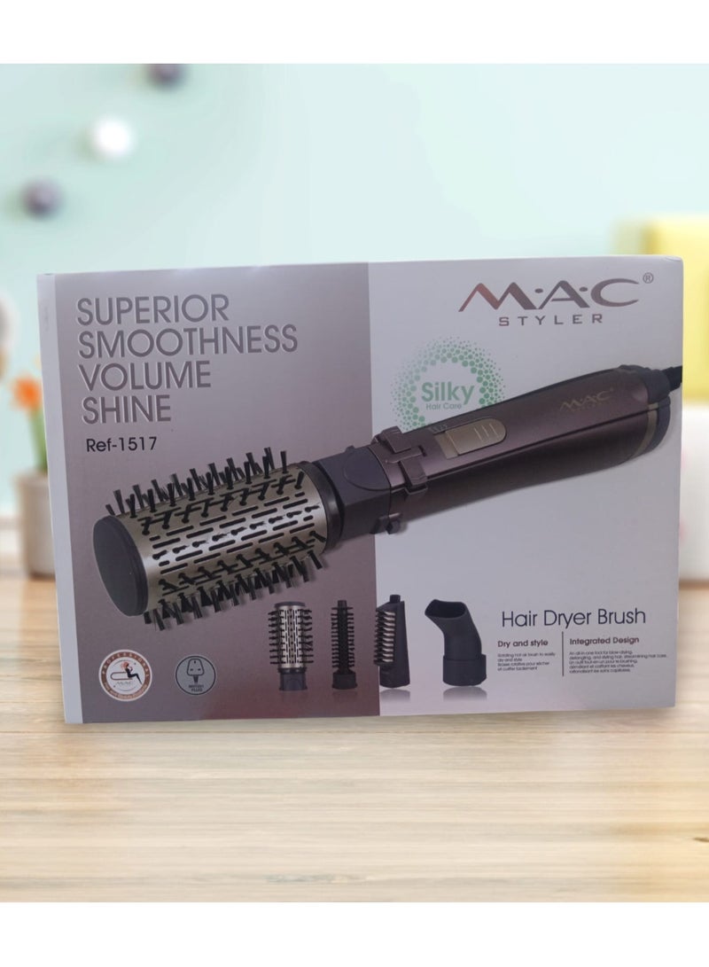 Mac Styler 4-in-1 Professional Hair Dryer And Styler Brush With Multiple Attachments Ref-1517