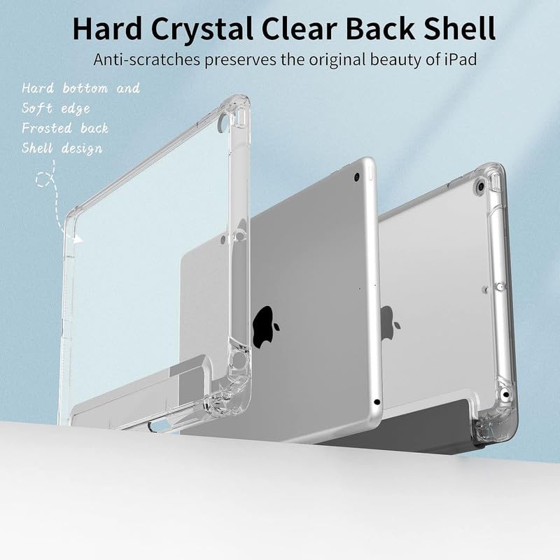 Boxome Tablet Case Cover for Apple iPad 10.2 inch (7th|8th|9th Gen) [Auto Sleep/Wake Cover] [Pencil Holder] [Trifold Stand] [Frosted Back] - Black - Image 5