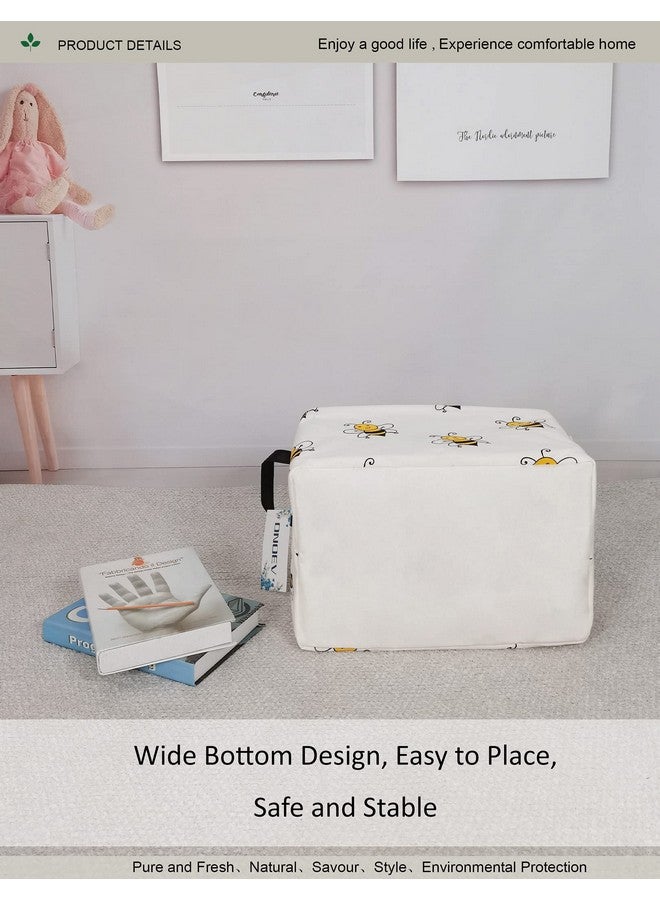 ONOEV Rectangular Folding Laundry Basket, waterproof Canvas Basket,gift basket,Suitable for children's room,Office,Clothes,Toys Storage(Bee) - Image 5