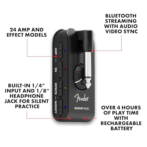 Fender Mustang Micro Headphone Amplifier, with 2-Year Warranty - Image 3