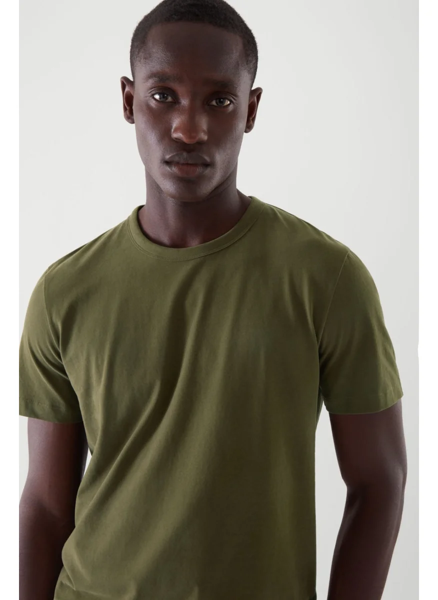 Cool Tarz Cool Style Khaki Basic Men's Slim Fit 100% Cotton Short Sleeve Crew Neck T-Shirt
