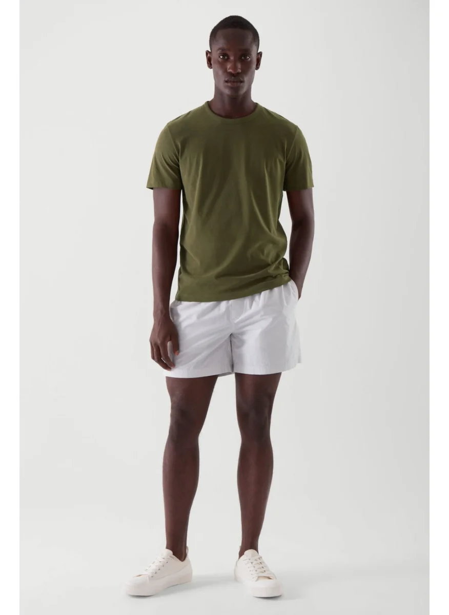 Cool Tarz Cool Style Khaki Basic Men's Slim Fit 100% Cotton Short Sleeve Crew Neck T-Shirt