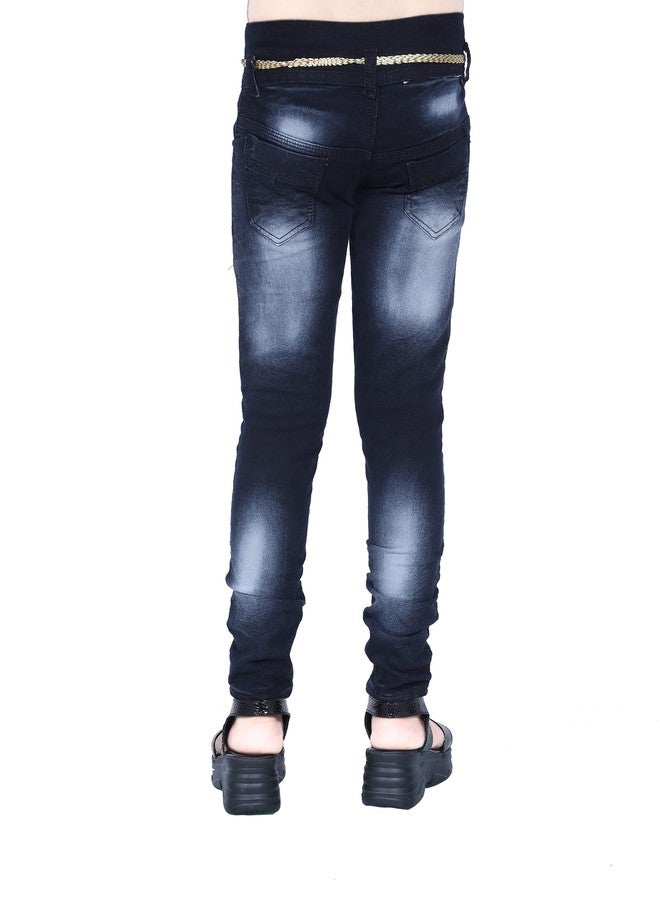 KUNDAN Girl's Black Slim Fit Jeans (5 Years-6 Years; Pack of 1 Jeans for Girl's) - Image 2