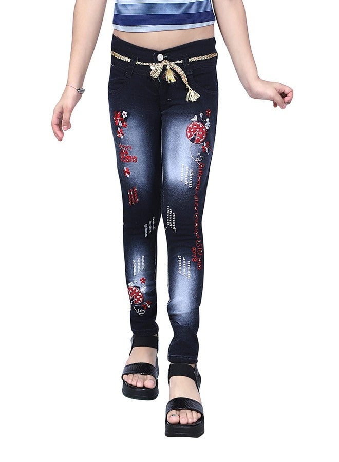 KUNDAN Girl's Black Slim Fit Jeans (5 Years-6 Years; Pack of 1 Jeans for Girl's) - Image 1