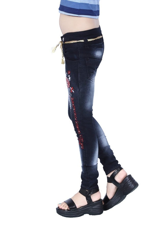 KUNDAN Girl's Black Slim Fit Jeans (5 Years-6 Years; Pack of 1 Jeans for Girl's) - Image 3