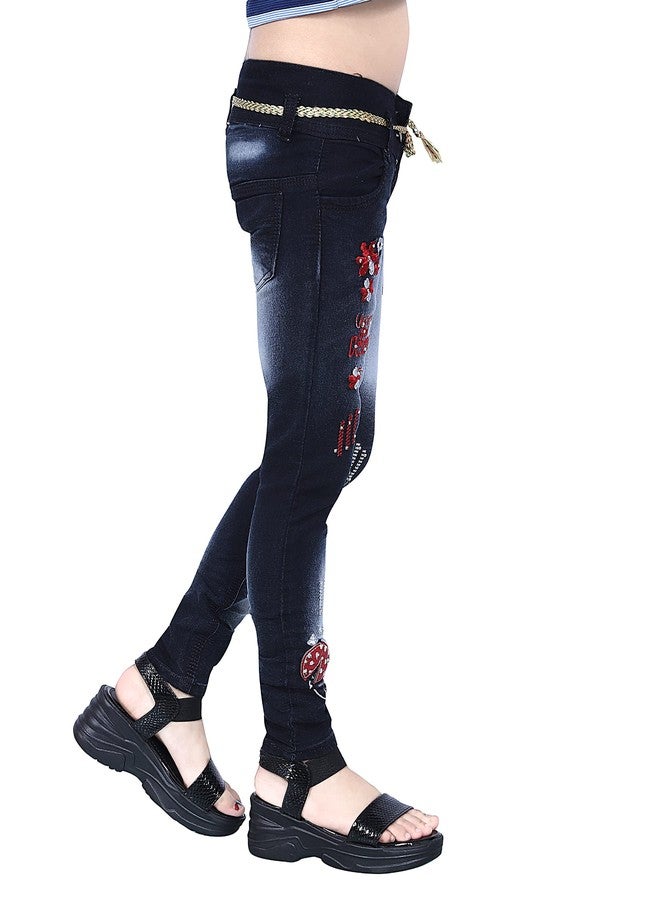 KUNDAN Girl's Black Slim Fit Jeans (5 Years-6 Years; Pack of 1 Jeans for Girl's) - Image 4