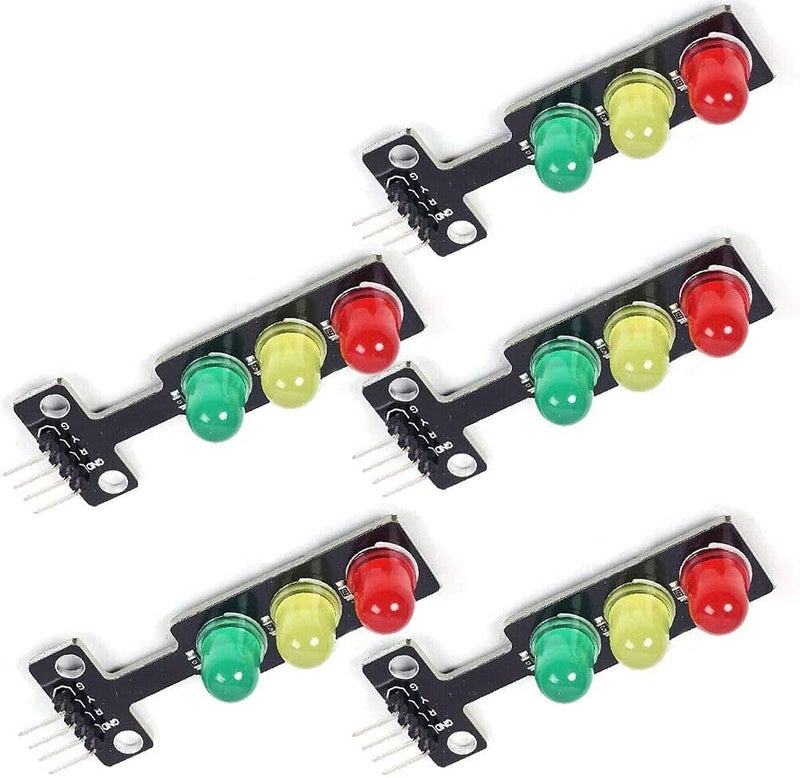 Adeept 5PCS Mini Traffic Light LED DC 5V 5mm Display Module for Arduino Creative DIY Project Kit, Raspberry Pi, Traffic Light for Traffic System Model - Image 3