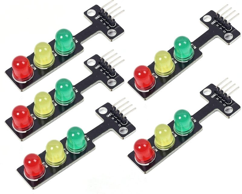 Adeept 5PCS Mini Traffic Light LED DC 5V 5mm Display Module for Arduino Creative DIY Project Kit, Raspberry Pi, Traffic Light for Traffic System Model - Image 1
