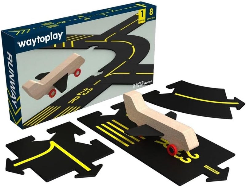 waytoplay Runway - Flexible Airport Set with Wooden Airplane - Image 2