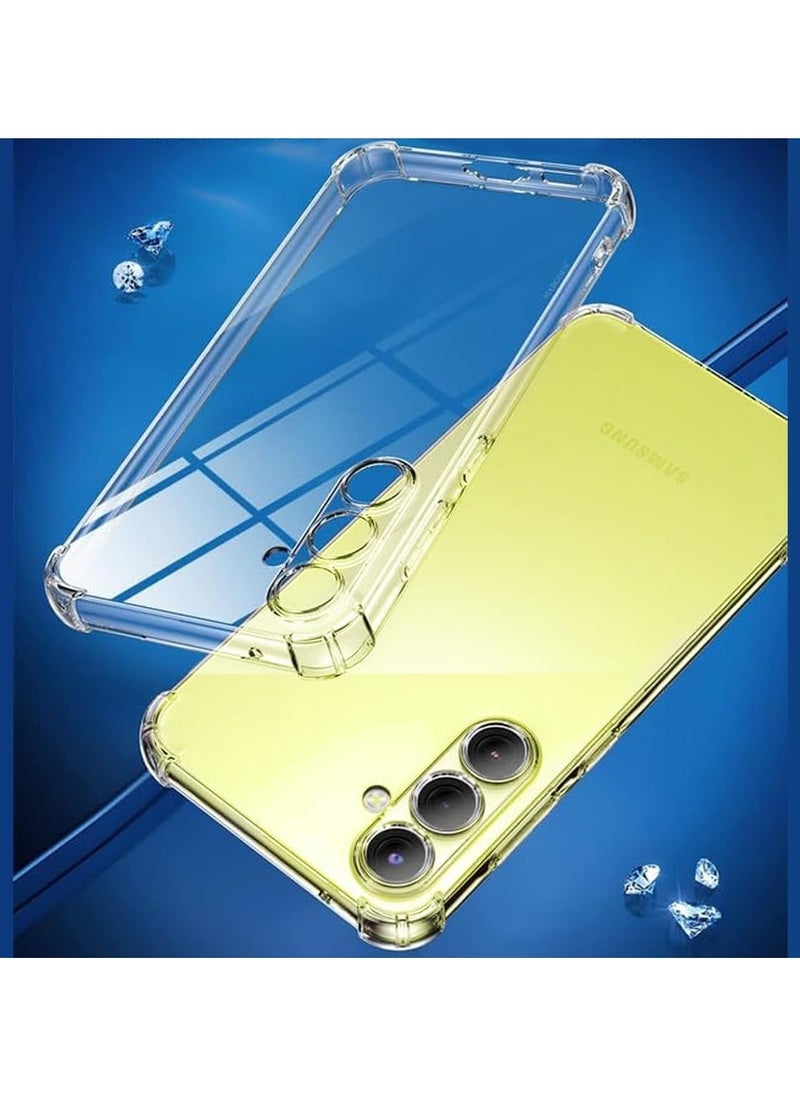 Denx 2 in 1 Case for Samsung Galaxy A55 5G, with  Screen Protector, Tempered Glass Film, Shockproof Bumper Phone Protective Cover Clear Back (Clear)  - Image 5