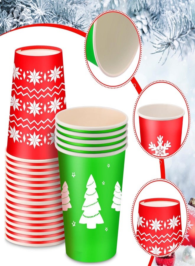 Maxcheck أكواب عيد الميلاد القابلة للتصرف سعة 8 أونصات من ماكس تشيك 300 قطعة لأعياد الميلاد، أكواب قهوة ورقية للمشروبات الساخنة والباردة، الشوكولاتة، الشاي، الكاكاو، زينة طاولة عيد الميلاد - Image 2