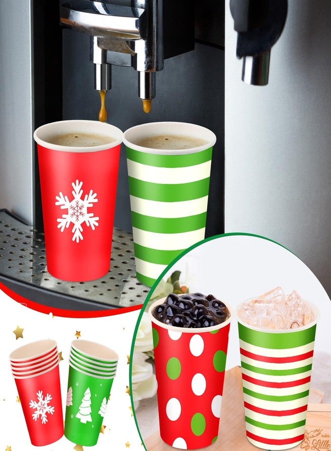 Maxcheck أكواب عيد الميلاد القابلة للتصرف سعة 8 أونصات من ماكس تشيك 300 قطعة لأعياد الميلاد، أكواب قهوة ورقية للمشروبات الساخنة والباردة، الشوكولاتة، الشاي، الكاكاو، زينة طاولة عيد الميلاد - Image 3