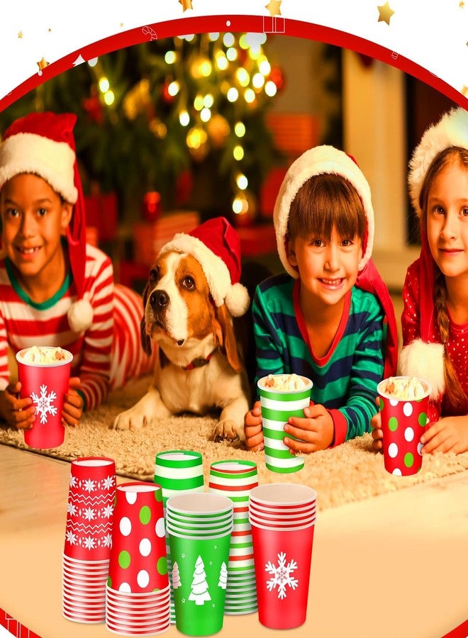 Maxcheck أكواب عيد الميلاد القابلة للتصرف سعة 8 أونصات من ماكس تشيك 300 قطعة لأعياد الميلاد، أكواب قهوة ورقية للمشروبات الساخنة والباردة، الشوكولاتة، الشاي، الكاكاو، زينة طاولة عيد الميلاد - Image 5