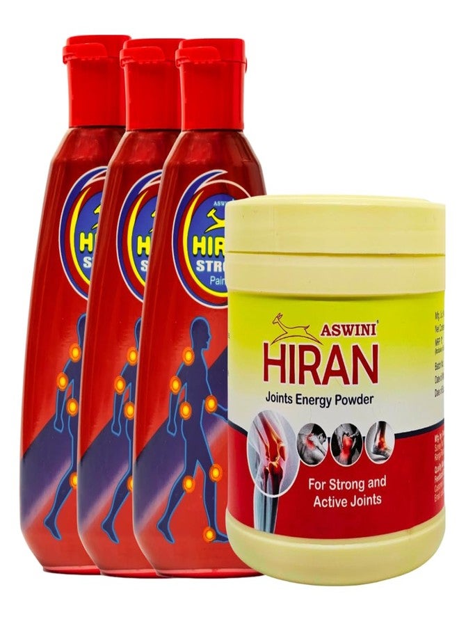 Hiran Pain Relief Oil 70ml*3 + Hiran Joint Energy Powder 250g