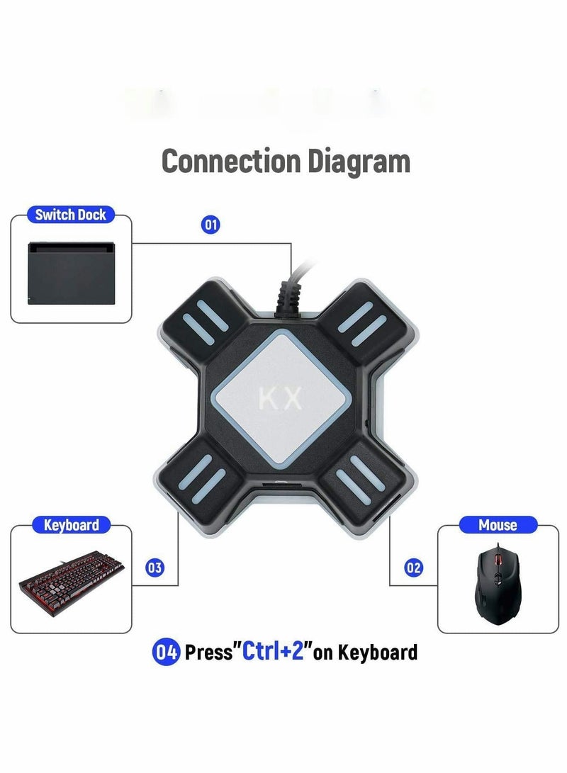 Excefore Mouse Keyboard Converter, Game Controller Adapter for USB 2.0 Mouse Portable Keyboard Adapter Compatible with PS4/Xbox One/N-Switch/PS3 - Image 5