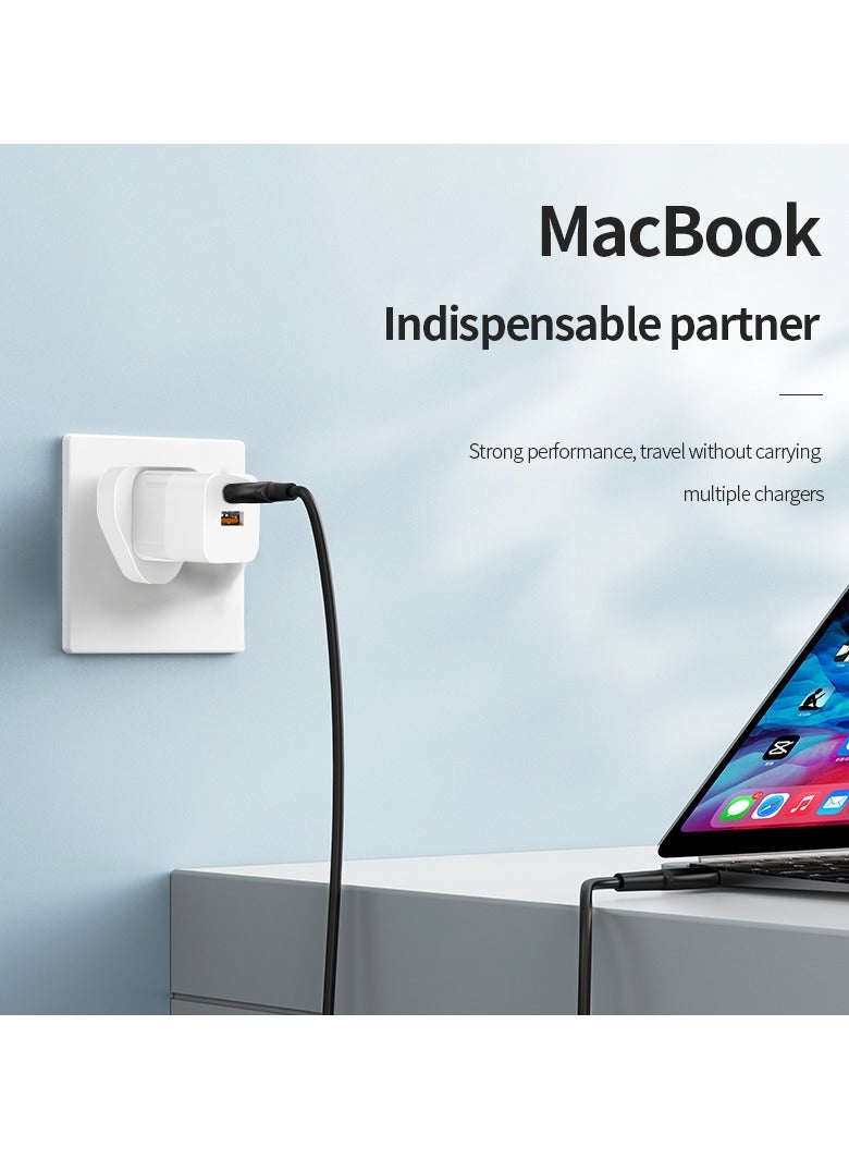 EKR 33W GaN Type-C + USB-A Power Adapter, Fast Charger for iPhone 13/14/15/16/17, Samsung Galaxy, Pixel, iPad, AirPods, White - Image 3