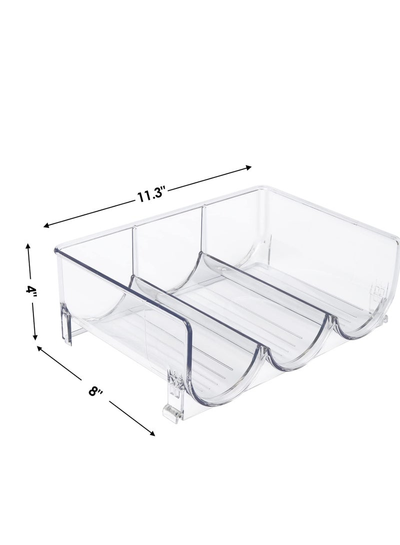 SYOSI Plastic Water Bottle Organizer, 2 Pack Stackable Bottle Holder Storage Rack for Cabinet, Kitchen Countertop, Pantry Organization, Fridge, Free-Standing Cup Organizer Hold 6 Bottles, Clear - Image 5