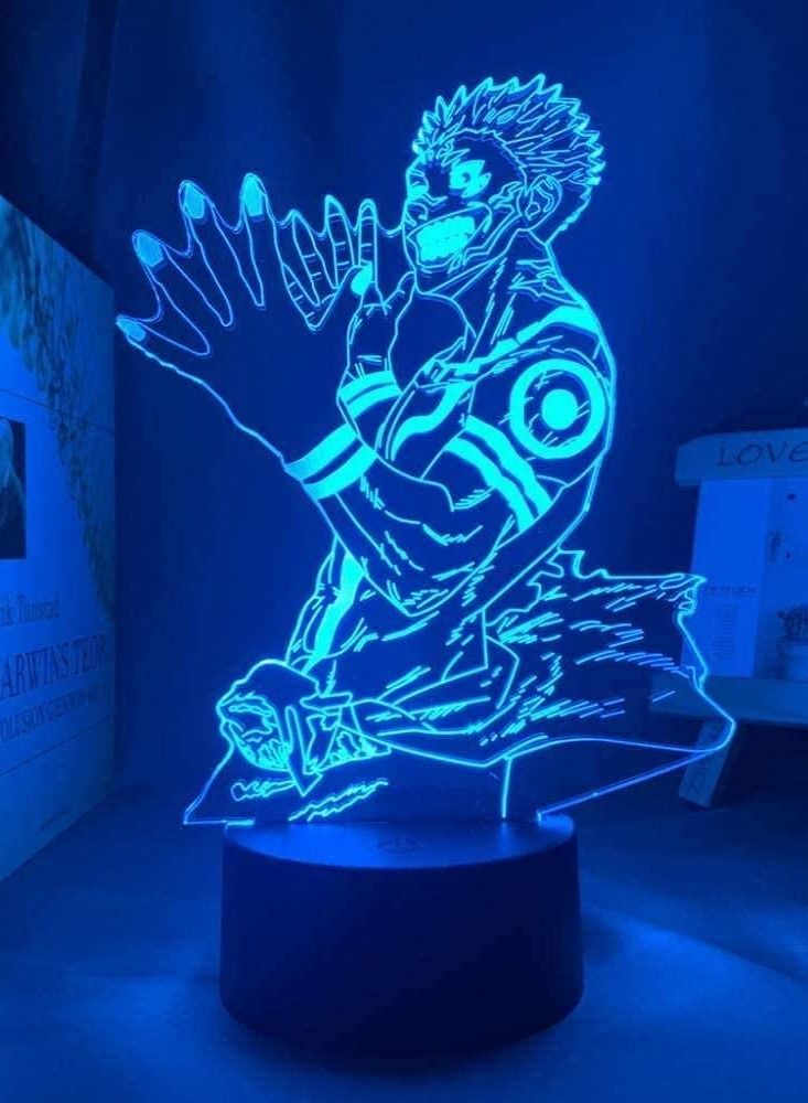 althiqahkey Multicolour 3D Anime Light LED Lamp Ryomen Sukuna Light Jujutsu Kaisen Illusion Lamp Night Light for Room Decoration Birthday Gift for Kids and Adult 16 Color Lighting - Image 1